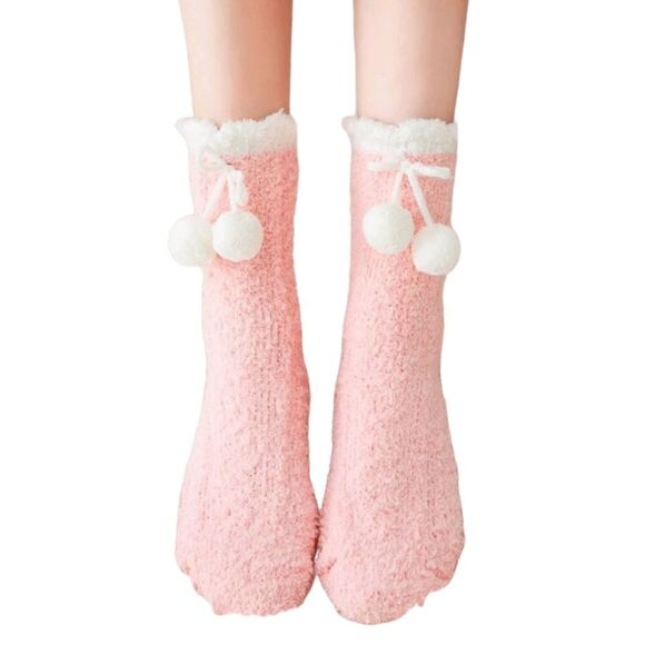 Pom Pom Fuzzy Socks - Picture 2 of 5